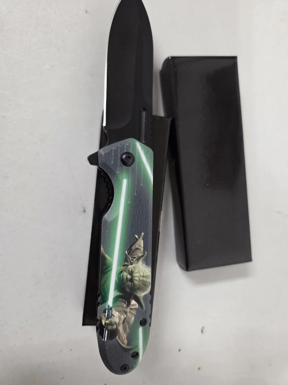 Black & Green Character Folding Knife - Gaming Themed